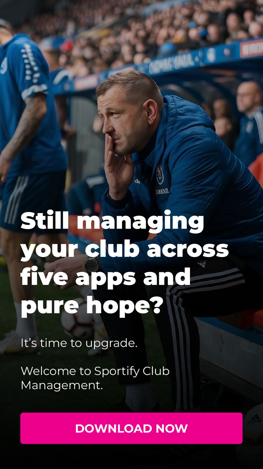 Coach stressed managing club across multiple apps