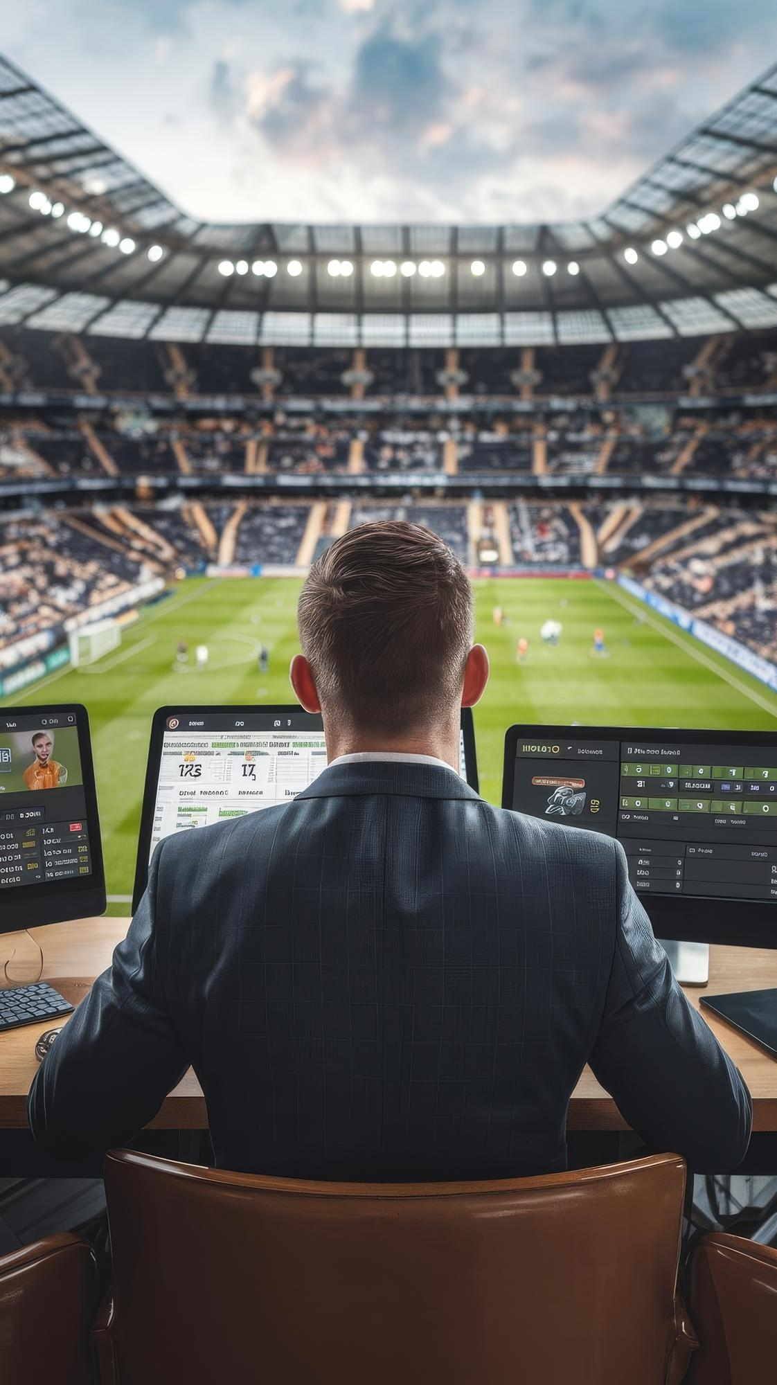 Admin at stadium with screens - less admin, fewer arguments, more football
