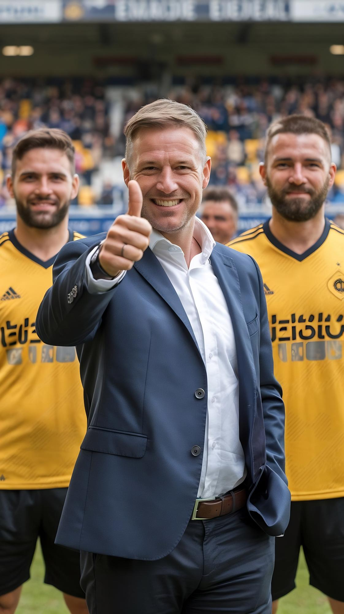 Manager with thumbs up - modern club management