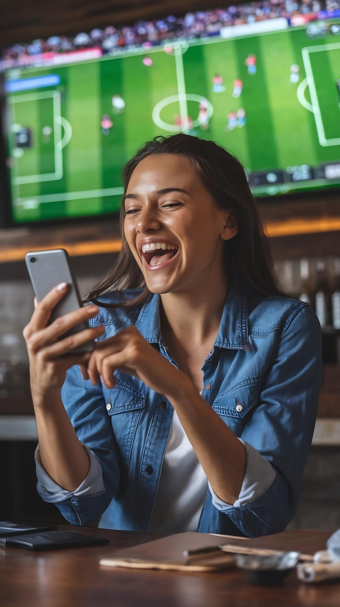 Happy parent using Sportify app